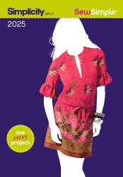 2025 SIMPLE SS SHORTER DROP WAIST TIE  DRESS PATTERN 6-18